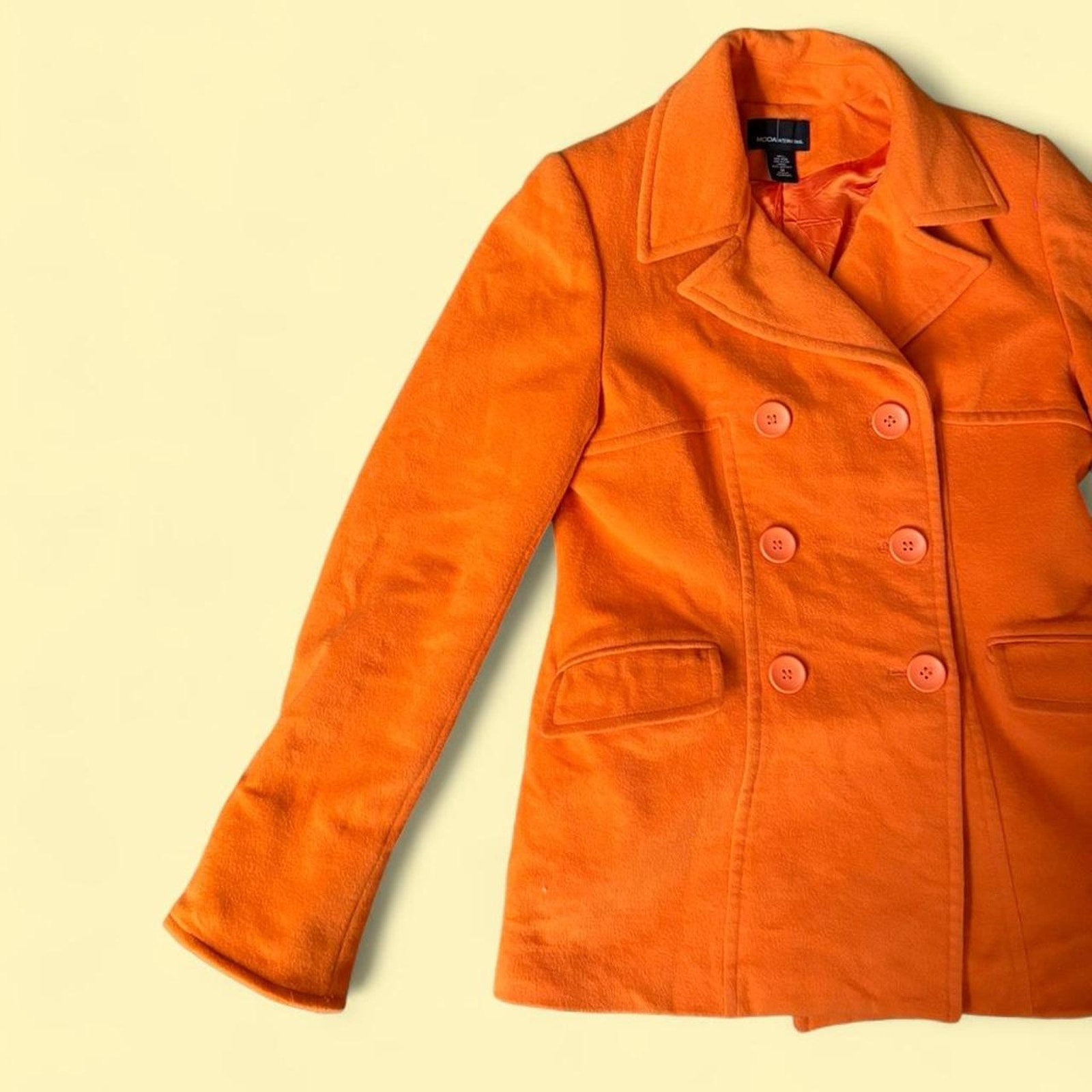 Orange Moda International Discontinued Brand Y2k Era Wool Blend Jacket